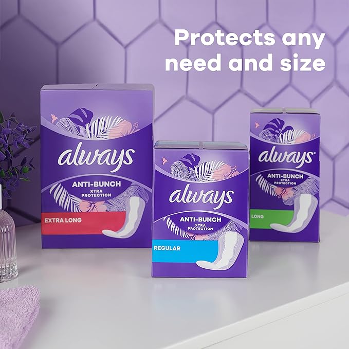Always Anti-Bunch Xtra Protection Daily Liners, 136 Count