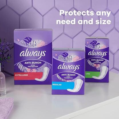 Always Anti-Bunch Xtra Protection Daily Liners, 136 Count