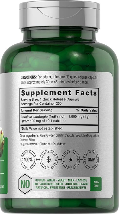 Horbaach Garcinia Cambogia Pills 1000mg | 250 Capsules