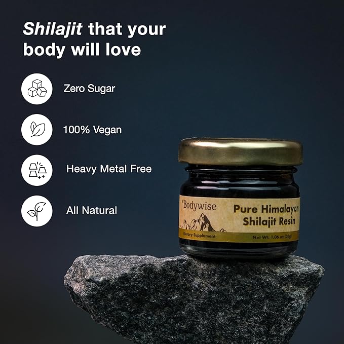 Be Bodywise Pure Himalayan Shilajit Resin 600 mg 75%+ Fulvic 85+ Trace 100% Authentic 30 gm.
