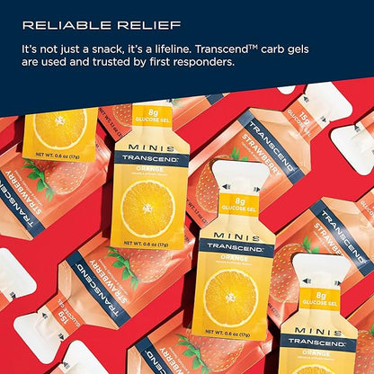 Transcend Foods Strawberry + Orange Gels (1.1 oz, 24) Fast-Acting