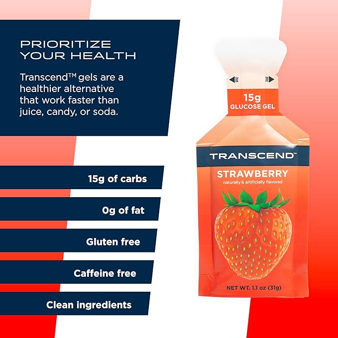 Transcend Foods Strawberry Gel (1.1 oz, 24) Energy