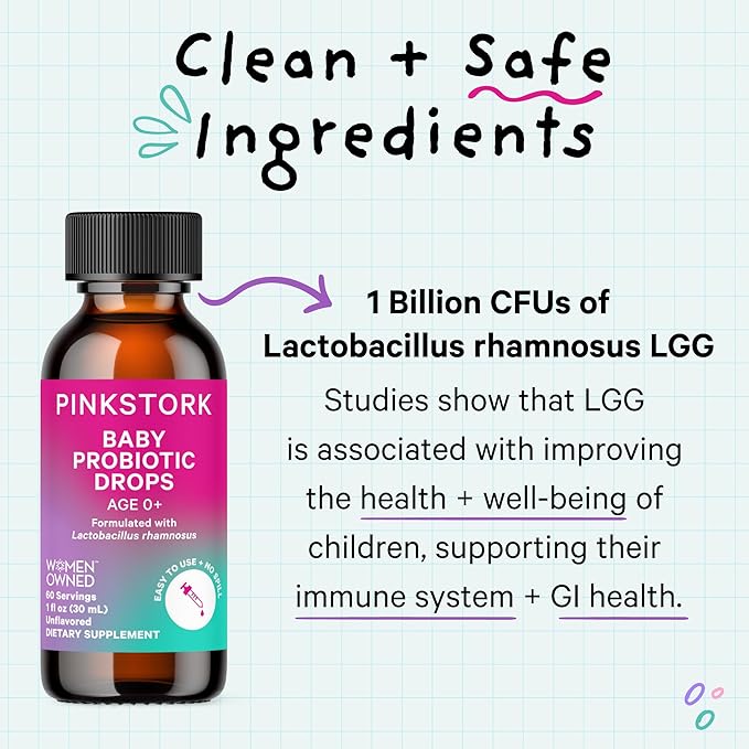 Pink Stork Baby Probiotic Drops, Newborn, 1 fl 2 Month