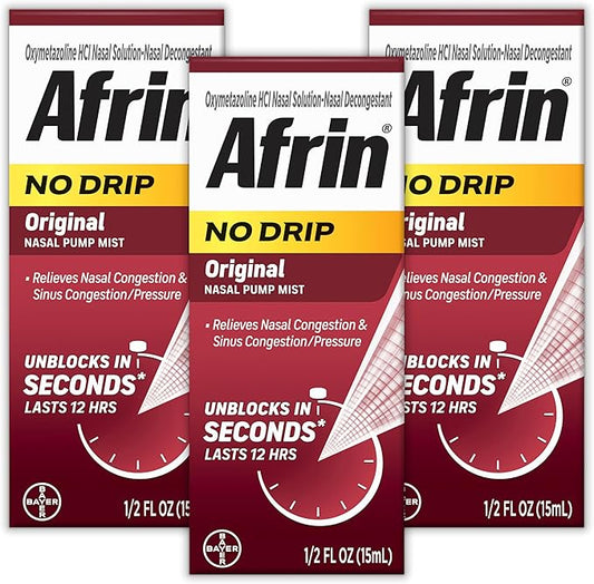 AFRIN NO DRIP Original 12hr. Pump 45ml. (3x15ml.) (3x15ml.)