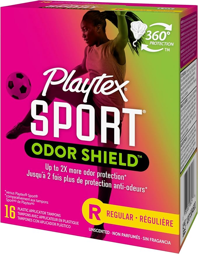 Playtex Sport Odor Shield Tampons, Regular 16ct