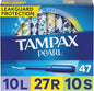 Tampax Pearl Tampons Multipack, Light/Regular/Super Absorbency, 47 Count