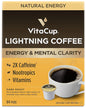VitaCup Lightning Coffee Pods, for Focus w/ 2X Caffeine, Green Coffee Bean, B Vitamins, D3, Strong Dark Roast Coffee, Single Serve Pod Compatible with Keurig K-Cup Brewers, 64 Ct (4 packs of 16 ct)