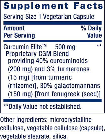 Life Extension Curcumin Elite Turmeric Extract, 60 vegetarian