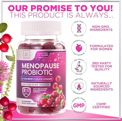 Menopause Probiotics for Women Gummy 3 Billion 60 Gummies