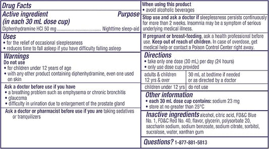 ZzzQuil, Sleep Aid, Nighttime Sleep Aid 50 mg 12 FL