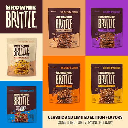 Brownie Brittle – Hot Chocolate Marshmallow Thin and Crispy Sweet Snacks (Pack of 3, 4 oz), Rich Gourmet Brownie Bites Dessert