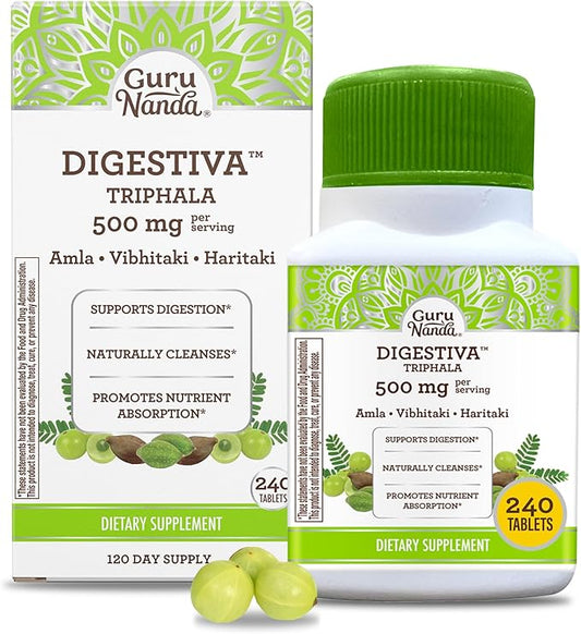 GuruNanda Digestiva Triphala (240 Tablets) & (2 Fl