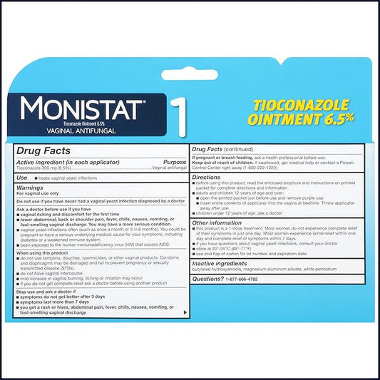 Monistat 1 Day Yeast Infection Treatment 1 Prefilled 1 Pack