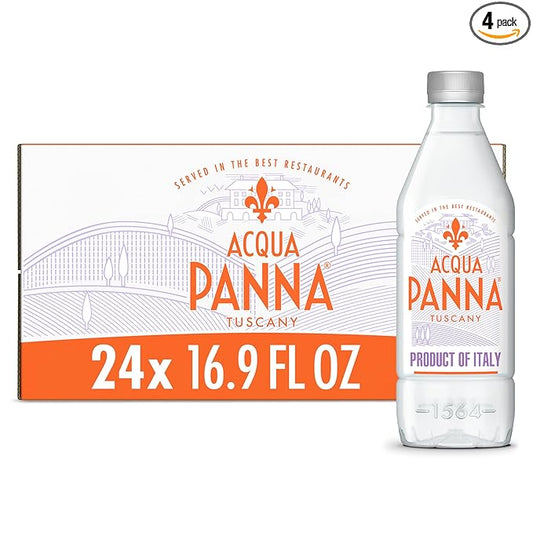 Acqua Panna Natural Spring Water, 16.9 Fl. Oz. Plastic Bottles, Pack of 24