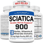Sciatica Nerve Support Supplement with 900 HP-99 Alpha 18 in 1 Natural 180 Capsules