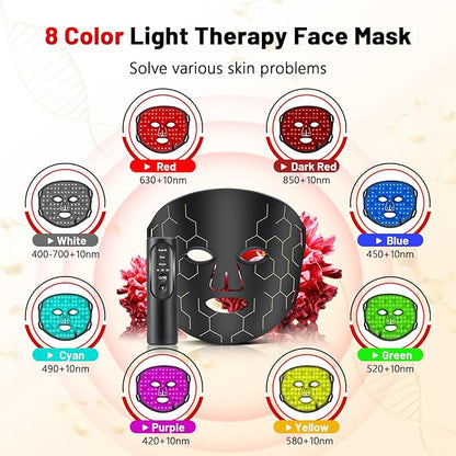 Red Light Therapy Mask for Face, 8-1 Colors 660nm&850nm Infrared