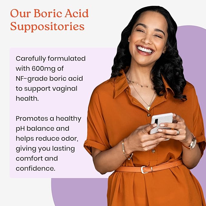 NewLife Naturals - Medical Grade Boric Acid Vaginal Suppositories - 600mg - 100% Pure Womens pH Balance Pills - Yeast Infection, BV - 60 Capsules: Made in USA