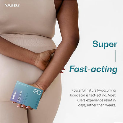 VWELL Boric Acid Vaginal Suppositories 30
