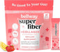 Bellway Super Fiber Packets + Collagen, Sugar-Free Psyllium Husk Powder with Collagen Peptides & Hyaluronic Acid for Gut Health, Healthy Skin, Nails, Bones & Joints, Strawberry Lemonade (10 Packets)