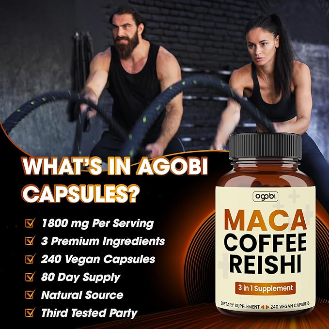agobi 1800mg Maca Coffee Supplement 240 Vegan