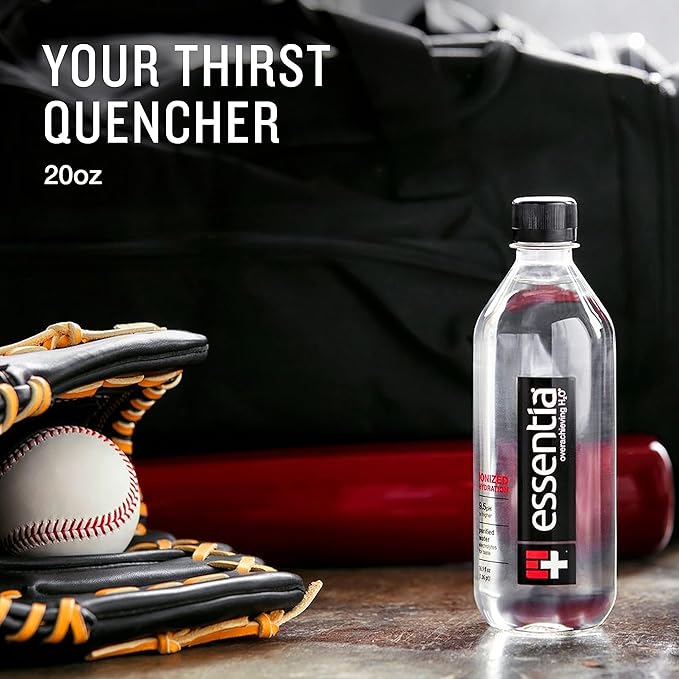 Essentia Bottled Water LLC, Ionized Alkaline Water; 99.9% Pure, Infused with Electrolytes, 9.5 pH or Higher a Clean, Smooth Taste, 20 Fl Oz (Pack of 24)