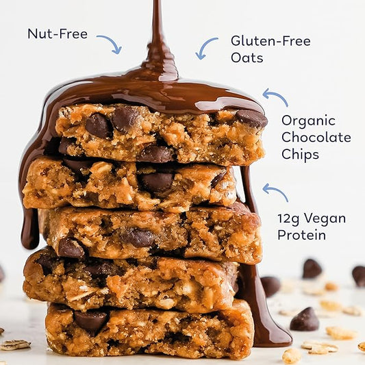 GoMacro MacroBar Organic Vegan Protein Bars - Oatmeal Chocolate Chip (2.3 Ounce Bars, 12 Count)