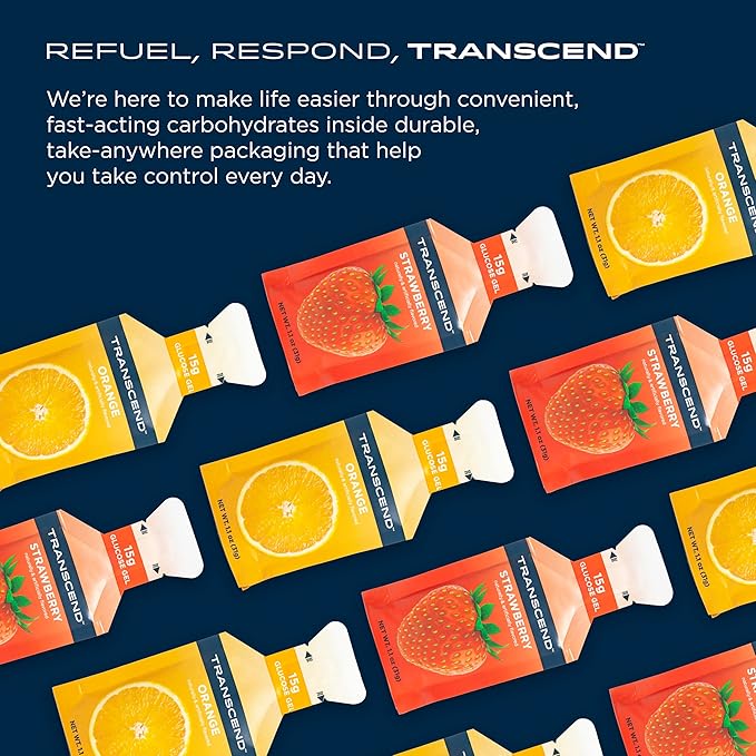 Transcend Foods Strawberry + Orange Gels (1.1 oz, 24) Fast-Acting