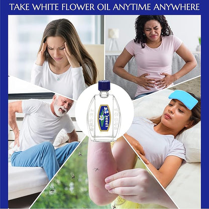 White Flower External Analgesic Balm Oil 20ml/ 0.676fl 0.676fl Oz., (1 bottle)
