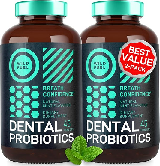 Oral Probiotics for Mouth Bad Breath - Dental Probiotics for Teeth and Gums - 3 Billion CFU Advanced Bad Breath Treatment for Mouth Health - 90 Prebiotic and Probiotic Lactobacillus Salivarius Tablets