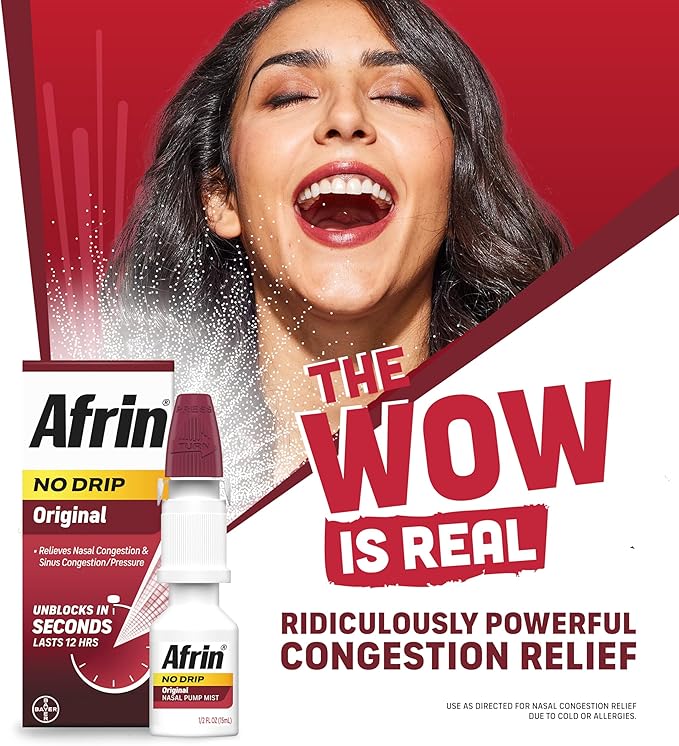 AFRIN NO DRIP Original 12hr. Pump 45ml. (3x15ml.) (3x15ml.)