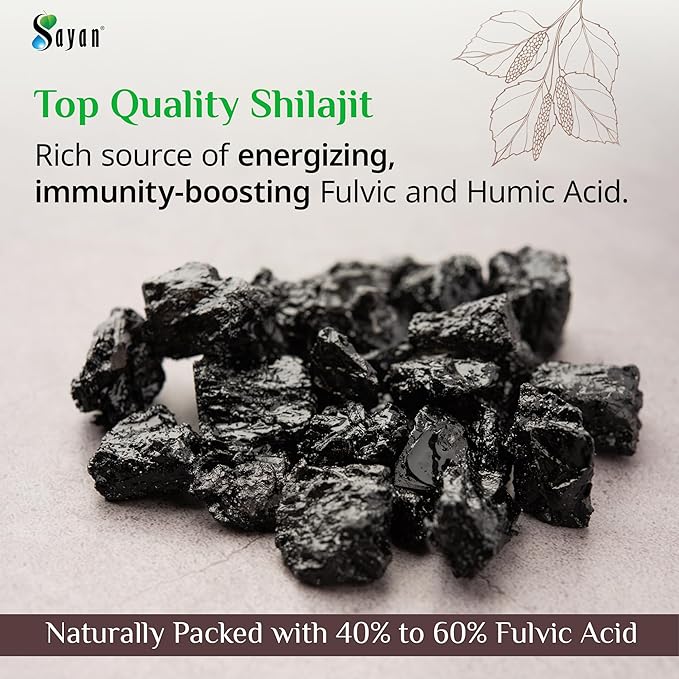 Sayan Shilajit Pure Organic Black Resin (60 Tablets, 1-2 Month
