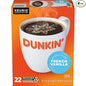 Dunkin' French Vanilla Flavored Coffee, 88 Keurig K-Cup Pods