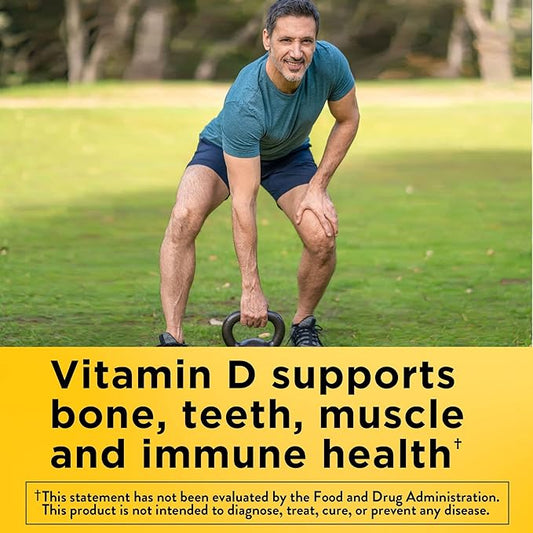 Nature Made Vitamin D3 K2, 5000 IU (125 mcg) Vitamin D, Dietary Supplement for Bone, Teeth, Muscle and Immune Health Support, 30 Softgels, 30 Day Supply