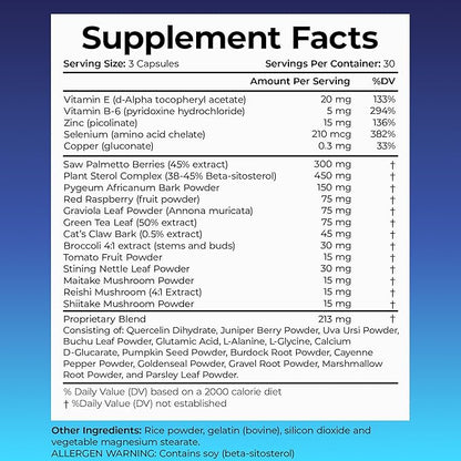 Advanced Saw Palmetto Prostate Supplement for Men w/Beta Sitosterol + #1 Rated Best Health Formula to Reduce Urge for Frequent Urination, DHT Blocker, Improve Sleep, Performance- 90 Capsules