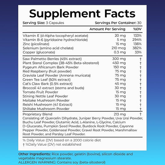 Advanced Saw Palmetto Prostate Supplement for Men w/Beta Sitosterol + #1 Rated Best Health Formula to Reduce Urge for Frequent Urination, DHT Blocker, Improve Sleep, Performance- 90 Capsules