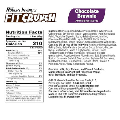 FITCRUNCH Snack Size Protein Bars, 6-Layer Baked Bar, 4g of Sugar, Gluten Free & Soft Cake Core (9 Bars, Chocolate Brownie)