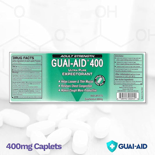 400 400mg, dye-Free Fast Acting Mucus 400 caplets)