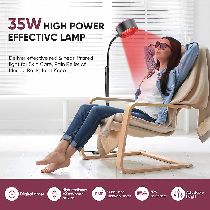 Red Light Therapy for Face, Infrared 660nm Red 850nm Near-Infrared 2 in 1 Retractable
