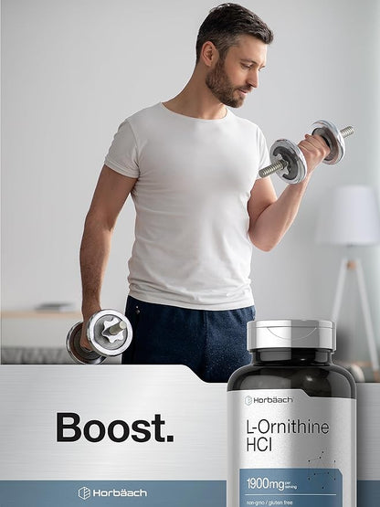 Horbäach L Ornithine HCl 1900mg | 120 Capsules