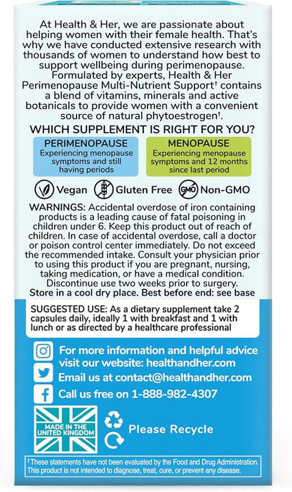Health & Her Peri Menopause Supplements 60 Count