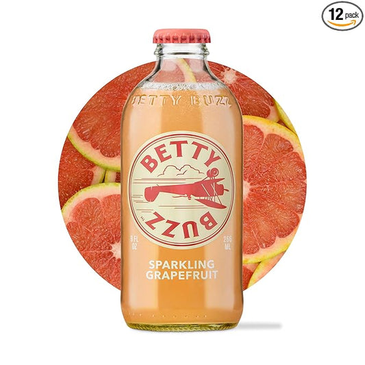 Betty Buzz Sparkling Grapefruit Premium Sparkling Soda by Blake Lively (12 pack) | Natural Flavors & Sweeteners, Only Clean Ingredients