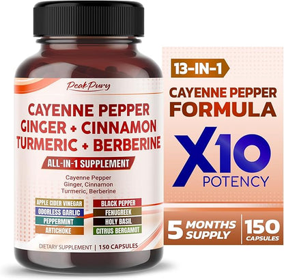 Cayenne Pepper 8000mg Ginger 3000mg Turmeric 2500mg Berberine 2500mg -