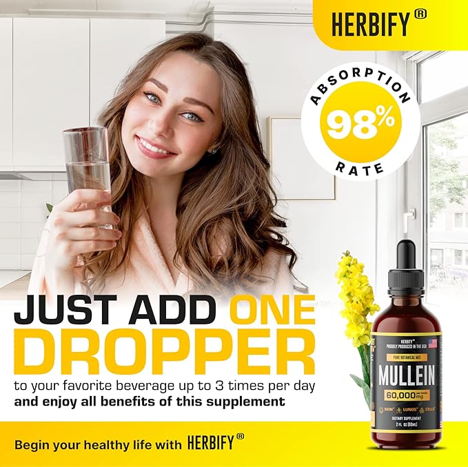 HERBIFY Mullein Extract 2 oz, Alcohol-Free