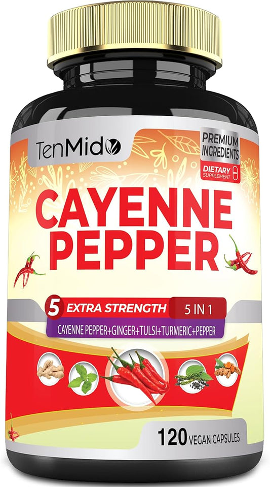 Cayenne Pepper Supplement 6500mg, 4 Months 120 Vegan