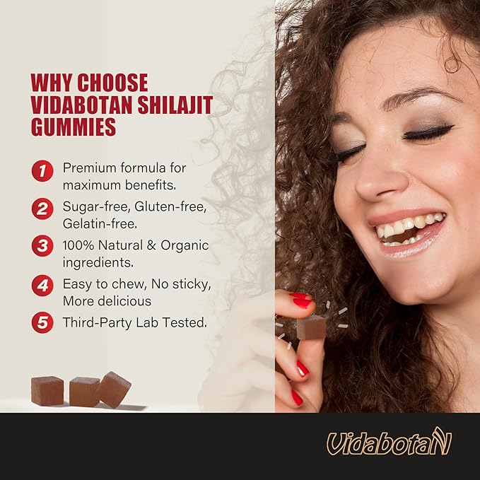 Shilajit Gummies 600 MG, 85+ Trace 90 Gummies