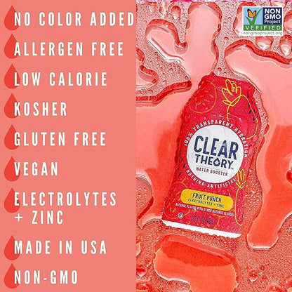 Clear Theory Water Flavoring Drops, Electrolytes Drink Mix, Water Enhancer Liquid, Flavored Hydration for Kids, Vegan, Gluten Free, Low Calories, Stevia, Variety Pack, 4 Pack, 1.62 Fl Oz Bottles