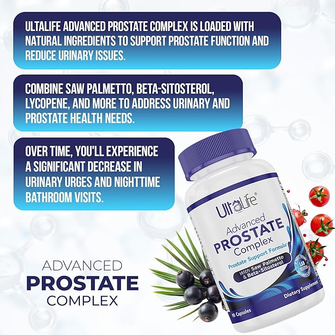 Advanced Saw Palmetto Prostate Supplement for Men w/Beta Sitosterol + #1 Rated Best Health Formula to Reduce Urge for Frequent Urination, DHT Blocker, Improve Sleep, Performance- 90 Capsules