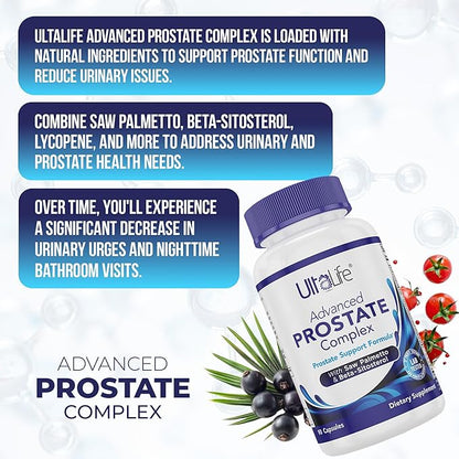 Advanced Saw Palmetto Prostate Supplement for Men w/Beta Sitosterol + #1 Rated Best Health Formula to Reduce Urge for Frequent Urination, DHT Blocker, Improve Sleep, Performance- 90 Capsules