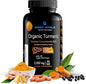 Organic Turmeric Curcumin with Black Pepper 2250mg, 95% 95% Standardized 90 Vegan