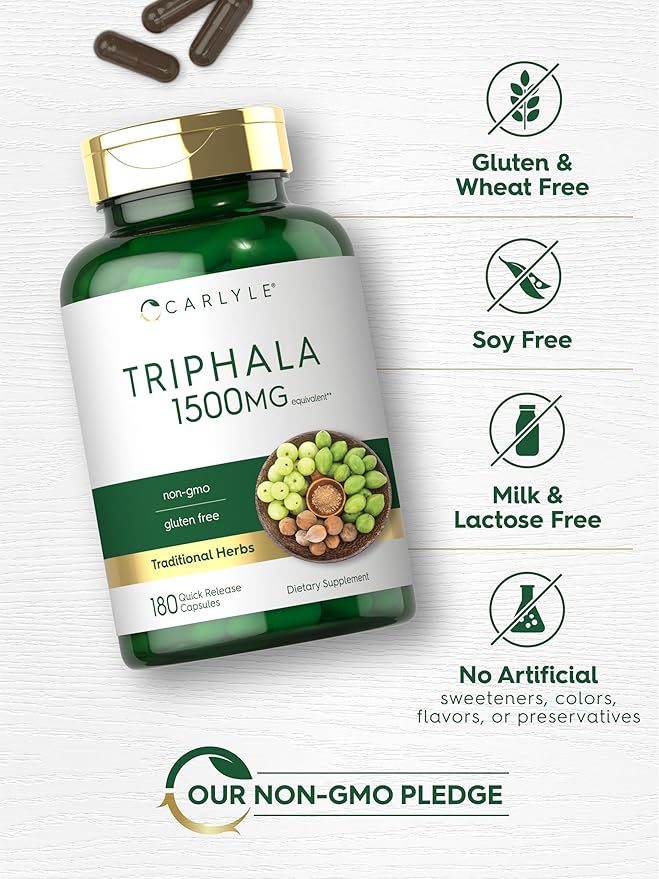 Carlyle Triphala Capsules 1500mg | 180 Count